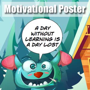 Motivation Poster A Day Without Learning Is A Wasted Day